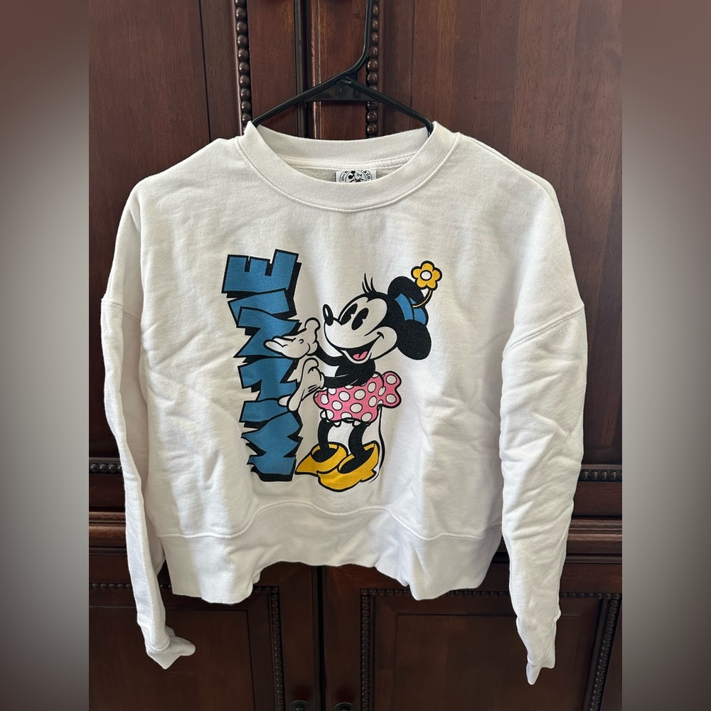 Disney Parks Paris White Sweatshirt with Mickey Mouse
